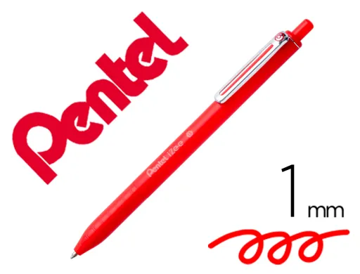 Esferográfica Pentel Izee Ponta de 1,0mm Retrátil Cor Vermelho