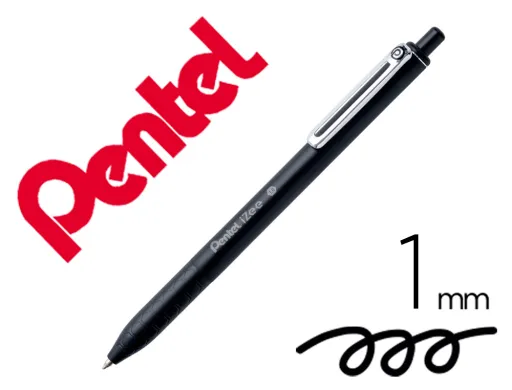 Esferográfica Pentel Izee Ponta de 1,0mm Retrátil Cor Preta