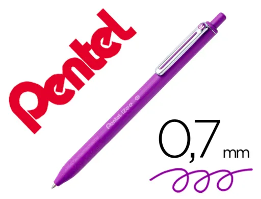 Esferográfica Pentel Izee Ponta de 0,7mm Retrátil Cor Violeta