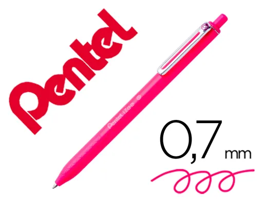 Esferográfica Pentel Izee Ponta de 0,7mm Retrátil Cor Rosa