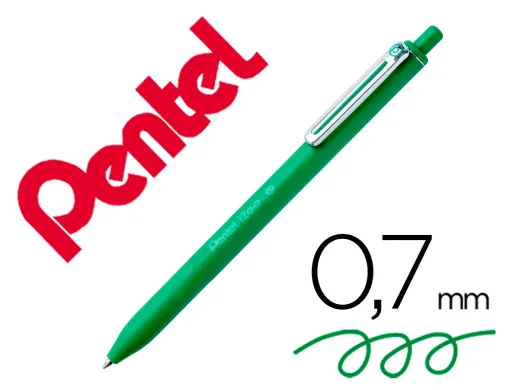 Esferográfica Pentel Izee Ponta de 0,7mm Retrátil Cor Verde