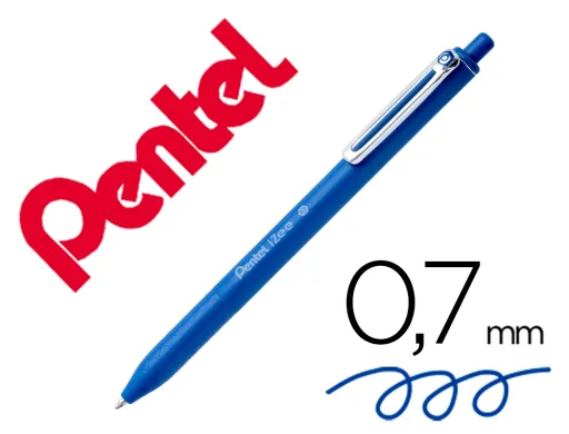 Esferográfica Pentel Izee Ponta de 0,7mm Retrátil Cor Azul