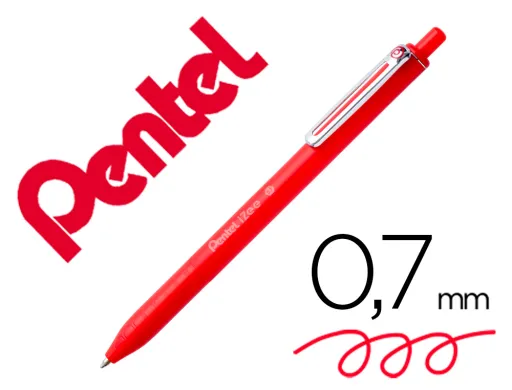 Esferográfica Pentel Izee Ponta de 0,7mm Retrátil Cor Vermelho