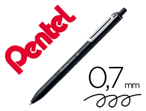 Esferográfica Pentel Izee Ponta de 0,7mm Retrátil Cor Preta