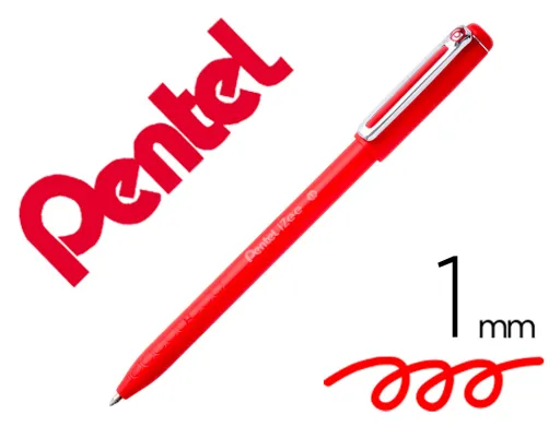 Esferográfica Pentel Izee Ponta de 1,0mm com Tampa Cor Vermelho