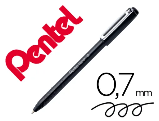 Esferográfica Pentel Izee Ponta de 0,7mm com Tampa Cor Preta