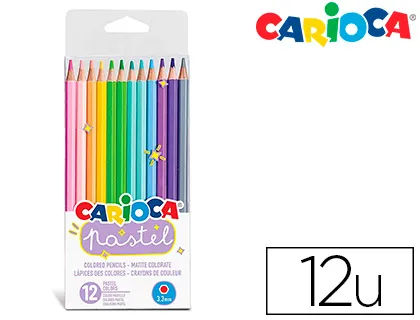 Lápis Carioca Pastel Blister de 12 Cores Sortidas