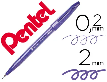 Caneta Pincel Pentel Touch para Caligrafia Cor Violeta