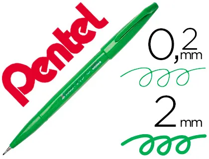 Caneta Pincel Pentel Touch para Caligrafia Cor Verde