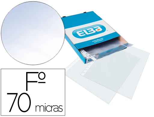 Bolsa Catálogo Elba Standard Folio 70 Microns Cristal Caixa de 100 Unidades