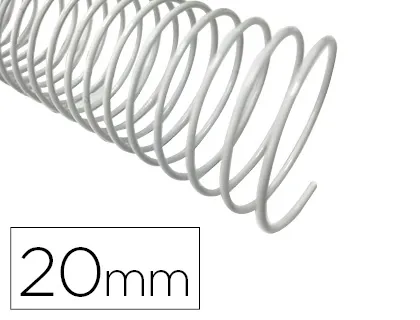 Espiral Q-Connect Metálica Branco 64 5:1 20mm 1,2mm Caixa de 100 Unidades