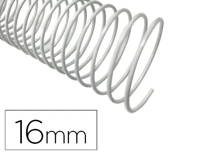 Espiral Q-Connect Metálica Branco 64 5:1 16mm 1,2mm Caixa de 100 Unidades