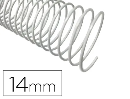 Espiral Q-Connect Metálica Branco 64 5:1 14 mm 1 mm Caixa de 100 Unidades