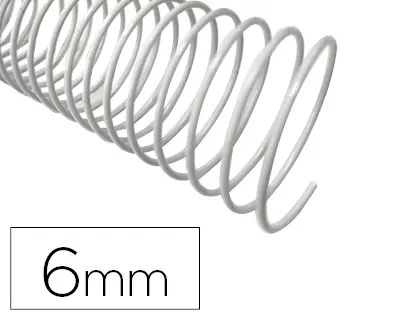 Espiral Q-Connect Metálica Branco 64 5:1 6 mm 1 mm Caixa de 200 Unidades