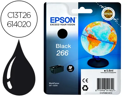 Tinteiro Epson 266 wf-100w Preto 250 Paginas