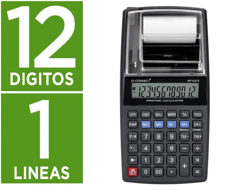 Calculadora Q-Connect com Impressão Papel Kf11213 12 Digitos Preta