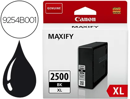 Tinteiro Canon Pgi 2500 XL Maxify Ib4050 / Mb5050 / Mb5155 / Mb5350 / Mb5450 Preto 2500 Páginas