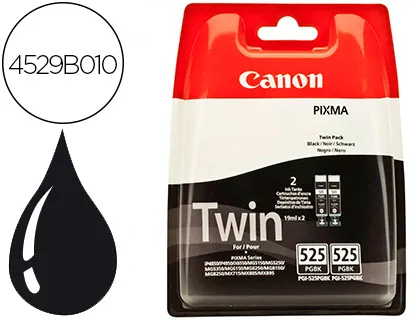 Tinteiro Canon Pgi 525 Pixma Ip4950 / Ix6550 / Mg5350 / Mg6150 / Mg8150 / Mx715 / Mx885 / Mx892 Preto 341 Páginas