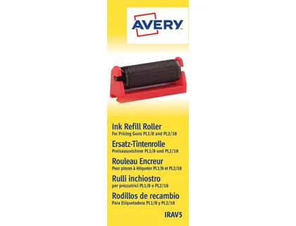 Rolo Entintador Avery para Etiquetadora Pl1/8 e Pl2/18 Cor Preta Caixa de 5 Unidades