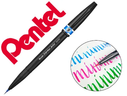 Caneta Pincel Pentel Artist Cor Azul Ceu