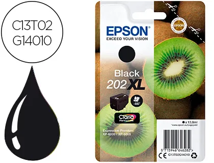 Tinteiro Epson 202 XL xp-6000 / xp-6005 / xp-6100 / xp-6105 Preto 550 Pag