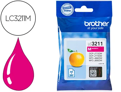 Tinteiro Brother Lc3211m Dcp-J572 / Dcp-J772 / Dcp-J774 / Mfc-J890 / Mfc-J895 Magenta 200 Pag