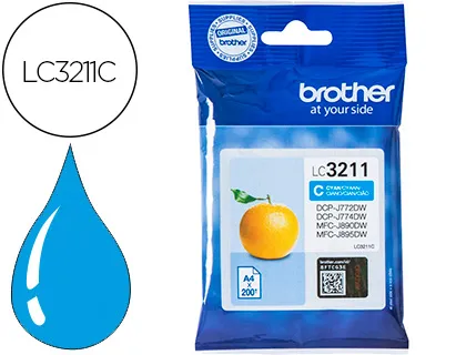 Tinteiro Brother Lc3211c Dcp-J572 / Dcp-J772 / Dcp-J774 / Mfc-J890 / Mfc-J895 Cian 200 Pag