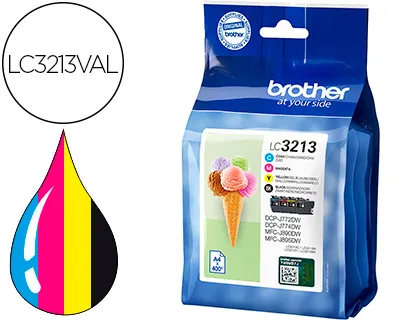 Tinteiro Brother Lc3213 Dcp-J572 / Dcp-J772 / Mfc-J890pack 4 Cores Preto Amarelo Ciano Magenta