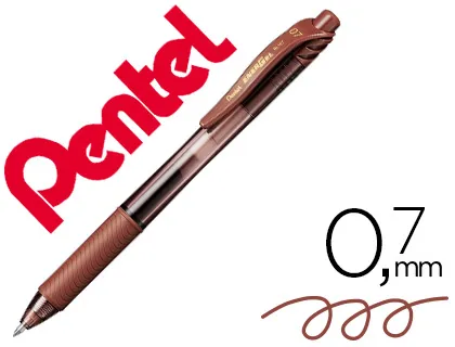 Caneta Pentel Energel Bl107 0,7 mm Castanho