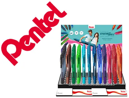 Canetas Expositor Roller Pentel Energel Bl107 0,7 mm com 6 Duzias e 12 Cores