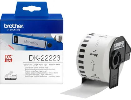 Etiquetas Continuas Brother Dk22223 Branco 50mm x 30,48mt Papel Termico Removível