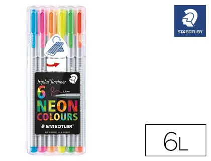 Marcador Staedtler Triplus Neon Colours Estojo de 6 Unidades Cores Sortidas