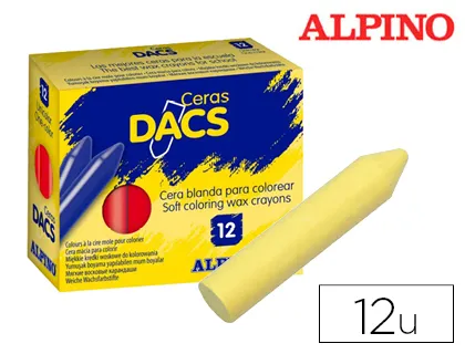 Lápis Cera Dacs Unicolor Amarelo Claro Caixa de 12 Unidades