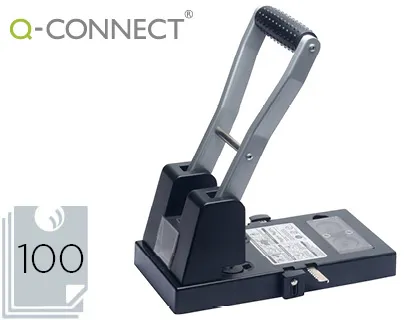 Furador Q-Connect Kf18766 Preto 2 Furos Abertura 10 mm Capacidade 100 Folhas