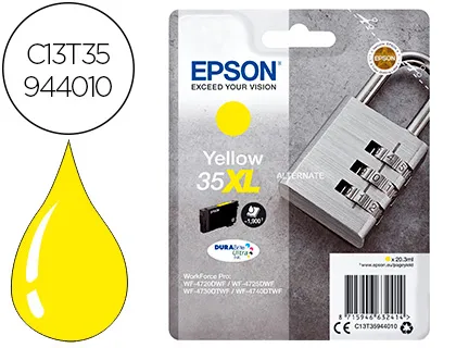 Tinteiro Epson 35xl T3594 Pro wf-4720dwf / 4725dwf / 4730dtwf / 4740dtwf Amarelo Alta Capacidade 1900 Pag