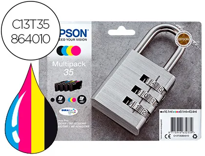 Tinteiro Epson 35 T3586 Pro wf-4720dwf / 4725dwf / 4730dtwf / 4740dtwf Multipack Preto Amarelo Ciano Magenta