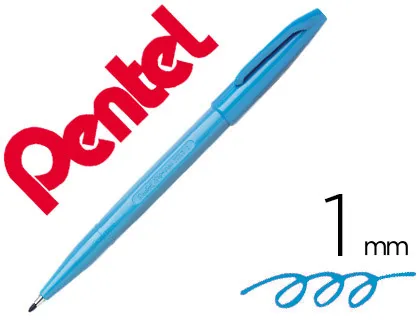 Caneta Pentel com Ponta de Fibra Sign Pem na Cor Azul Ceu