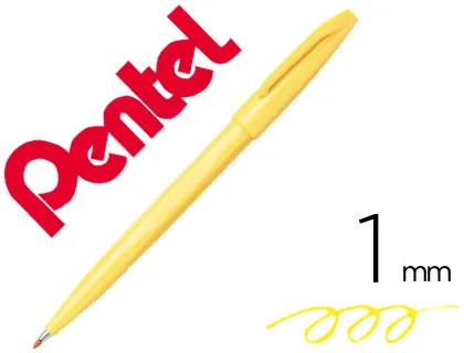 Caneta Pentel com Ponta de Fibra Sign Pem na Cor Amarelo