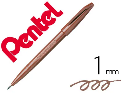 Caneta Pentel com Ponta de Fibra Sign Pem na Cor Castanho