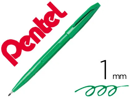 Caneta Pentel com Ponta de Fibra Sign Pem na Cor Verde