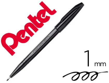 Caneta Pentel com Ponta de Fibra Sign Pem na Cor Preto