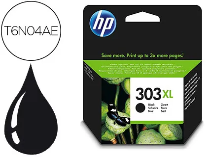 Tinteiro HP N. 303xl Envy Photo 6230 / 7130 / 7830 Cor Preto Capacidade 600 Pag