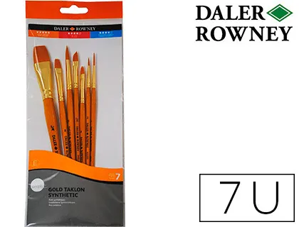 Pinceis Daler Rowney Simply Art Cabo Dourado Blister de 7 Unidades