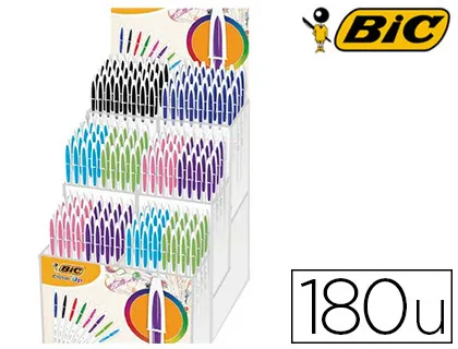 Esferográfica Bic Cristal Up Bicolor Ponta de 1,2 mm Expositor de 180 Unidades Cores Sortidas