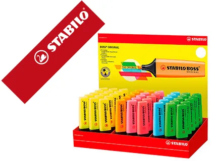 Marcador Fluorescente Stabilo Boss 70 Expositor de 45 Unidades Cores Sortidas