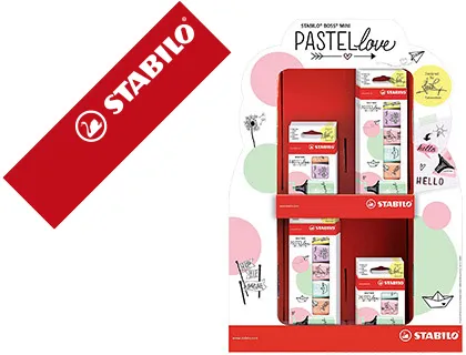 Marcador Stabilo Boss Mini Pastellove Expositor de 72 Unidades Cores Sortidas