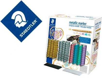 Marcador Staedtler Metálico 8323 Expositor de Secretária de 100 Unidades Cores Sortidas