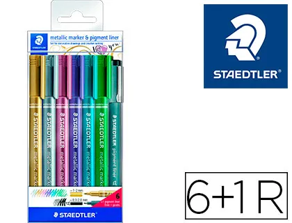 Marcador Staedtler Metálico 8323 Blister de 6 Unidades Cores Sortidas + 1 Marcador Calibrado 308 c2-9