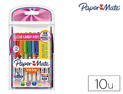 Esferográfica Paper Mate Inkjoy 100 Candy Pop Blister de 10 Unidades Cores Sortidas