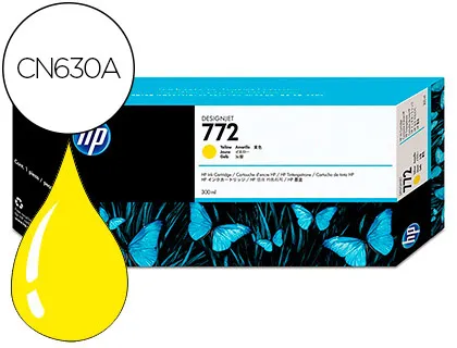 Tinteiro HP n.772 Designjet Z5200 / Z5400 Amarelo 300 Ml